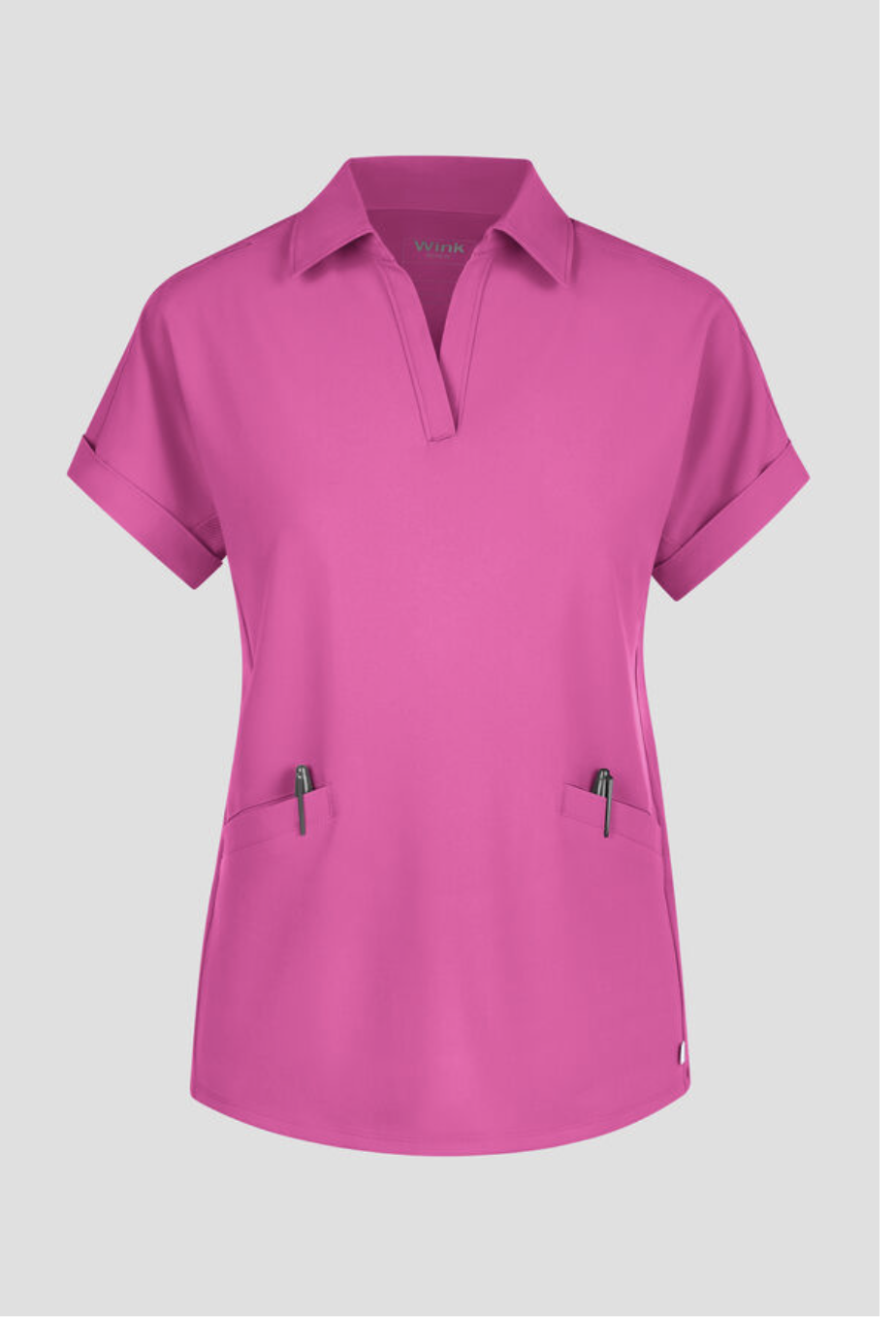 Wink Renew Women's 2-Pocket STRETCH Dolman Sleeve Shirt Collar Scrub Top